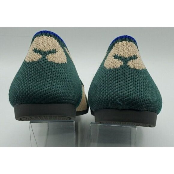Rothy’s Flat Womens Size 7 Moroccan Ikat The Pointed Toe Green Shoe Retired - Picture 10 of 13